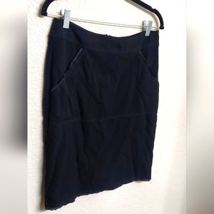 Neesh by D.A.R. ●•Stretchy Midi Pencil Skirt - Women's S ☆Ruffle Ribbon Edge 🎀